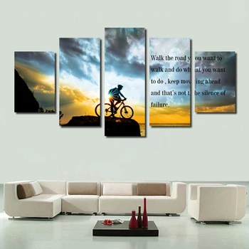 

Cyclist Sunset Landscape Print Printed Living Room Bedroom Decoration Print Poster Picture Canvas poster without frame 5