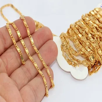 

raw brass . 24kShiny Gold Plated Chain( .Nickel Safe Lead Safe) 2.7mm .BXB296