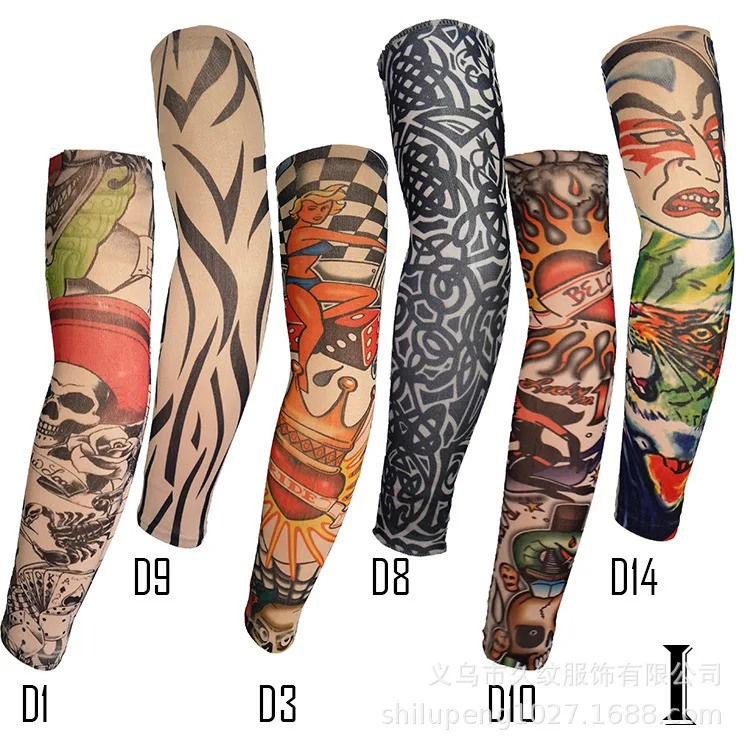 

Tattoo Oversleeve 6-Packaged Combination Tattoo Sleeves Arm to Cover Big Flower Arm College Style Sun-resistant Arm Guard