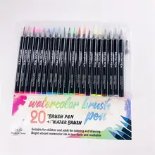 20 шт цветов художественные маркеры, фломастеры кисти ручки для школы принадлежности писчая, для рисования книги раскрашивания манга каллиграфия