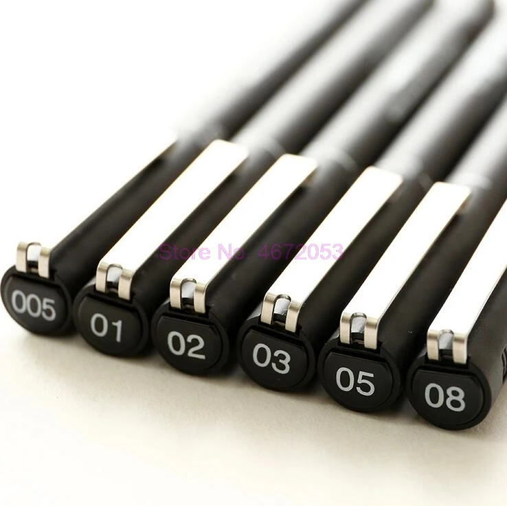 960 шт./лот Fineliner Pigma Микрон ручка для рисования 005 01 02 03 05 08 Аниме комиксов не