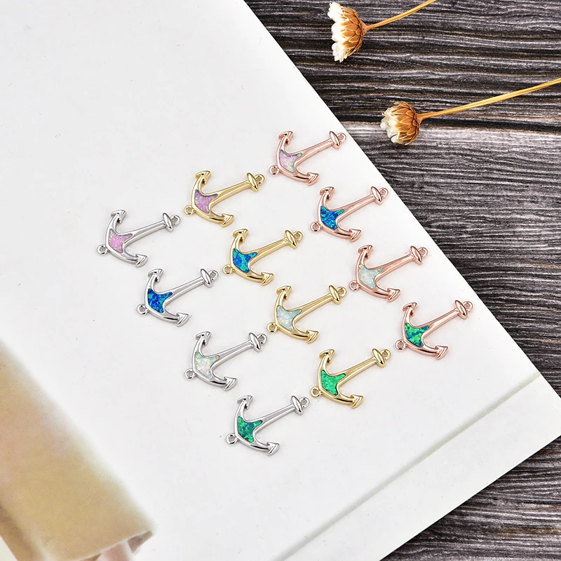 

KAMAF 1PCS batch or 4PCS mix and match high quality anchor Opal DIY jewelry accessories bracelet lovers jewelry gift