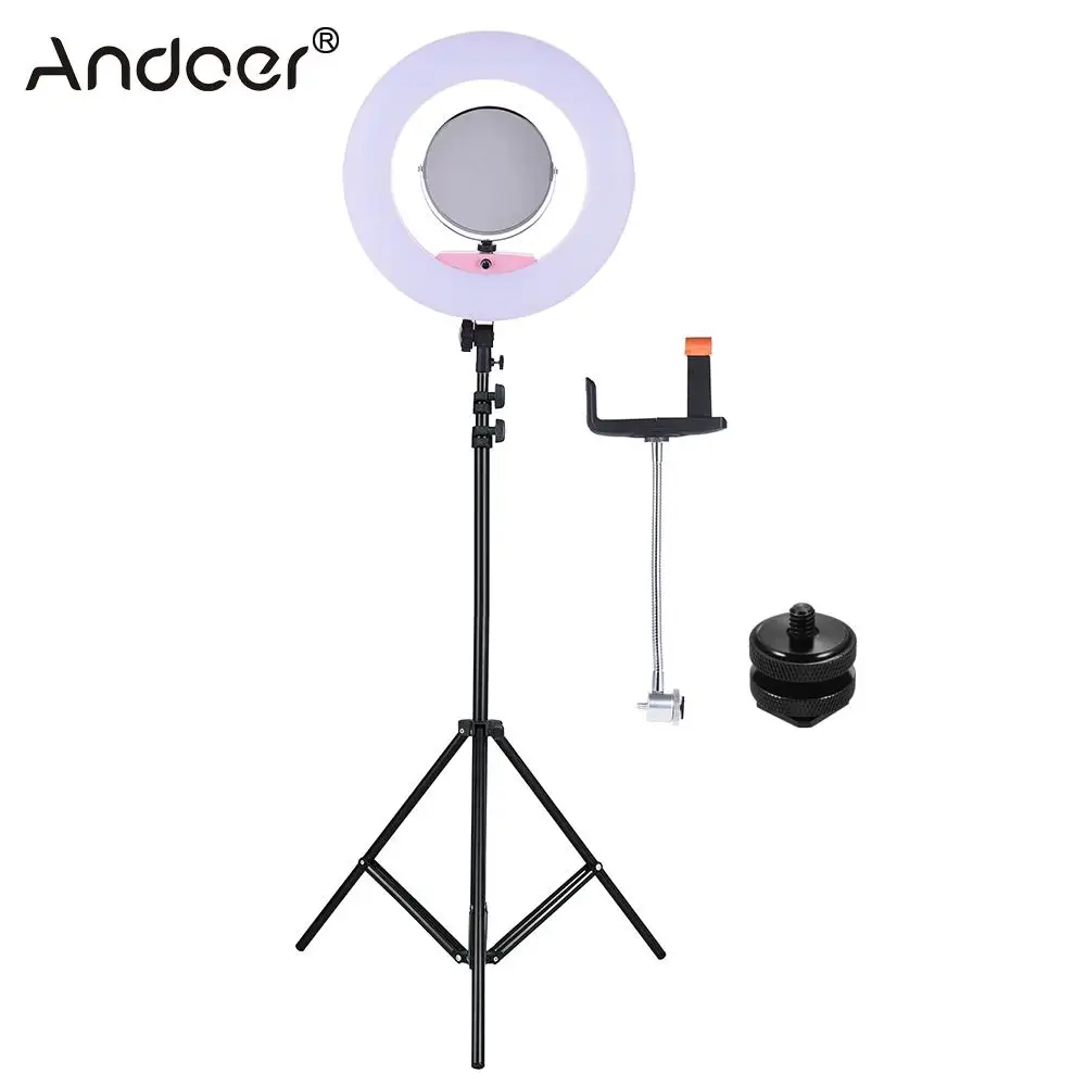 

FD-480II 17.7" /45cm 96W Macro LED Video Ring Light Lamp Dimmable Bi-color 3200-5500K w/ LCD Display + 2m Foldable Light stand