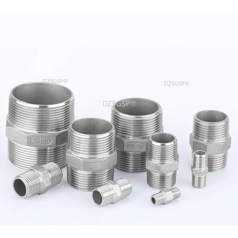 Stainless Steel Male Thread 1/8&quot 1/4&quot 3/8&quot 1/2&quot 3/4&quot 1&quot Hex Pipe Fittings Quick Adapters Connectors Fast Coupling Coupler |