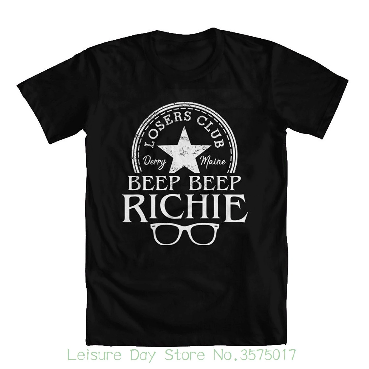 

Top Quality T Shirts Men O Neck Stephen King It Inspired Beep Beep Richie Losers Club Men T Shirt