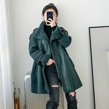 

Real Fur Coat Women Sheep Shearing Winter Coat Women Motorcycle Wool Jacket Women Clothes 2020 Manteau Femme BGS80869 YY1096