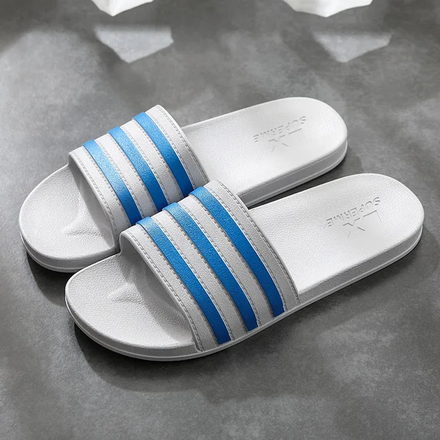 Summer Women  Outdoor Bathroom Shoes Platform Men Slippers Beach Flip Flops Slide Sandals Non-Slip Soft Sole Couple Ladies Home Gray