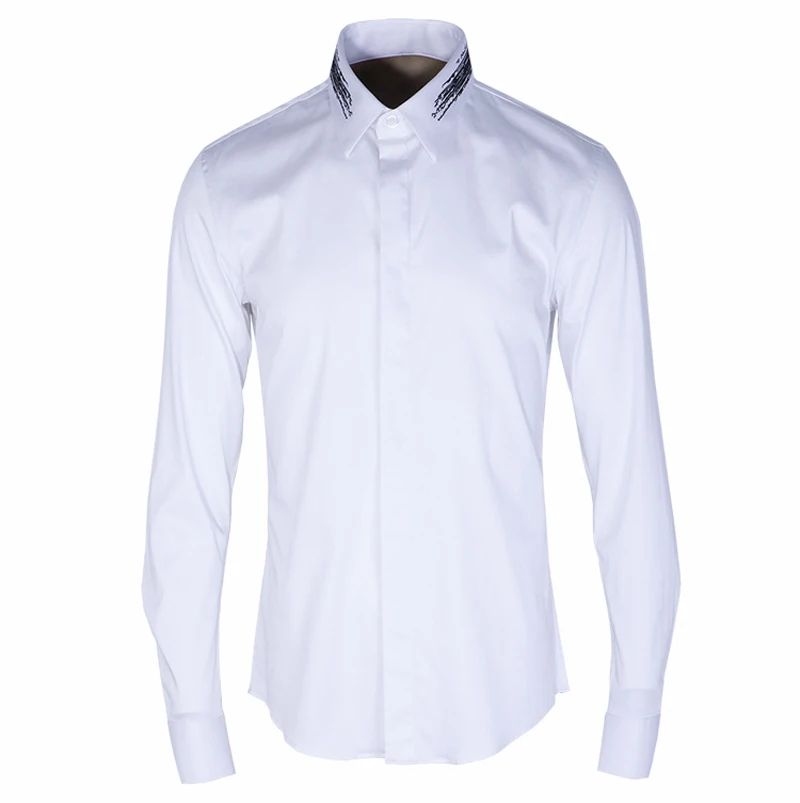 Minglu Мужская рубашка люксовый бренд дизайн мужские платья рубашки Slim Fit с длинным рукавом Chemise Homme официальная рубашка для мужчин плюс размер 4XL