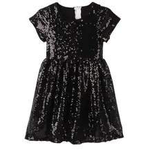 Платье с блестками для маленьких девочек; детское блестящее платье принцессы для девочек; черное летнее платье; платья для первого причастия для девочек; праздничное платье
