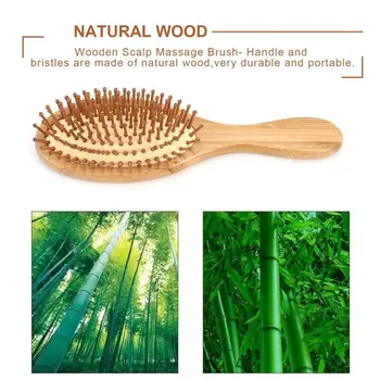

1pc Pretty Wooden Bamboo no staticHair Brush Massage Comb Scalp Massage Brush Care Air Cushion Brush Comb Hairbrush Tools