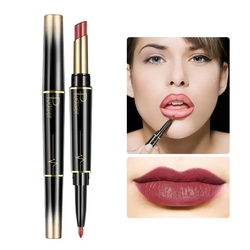 16 Colors Double Ended Sexy Matte Lipstick Lip Liner Pencils Waterproof Long Lasting Lips Makeup Cosmetics Tool TSLM2