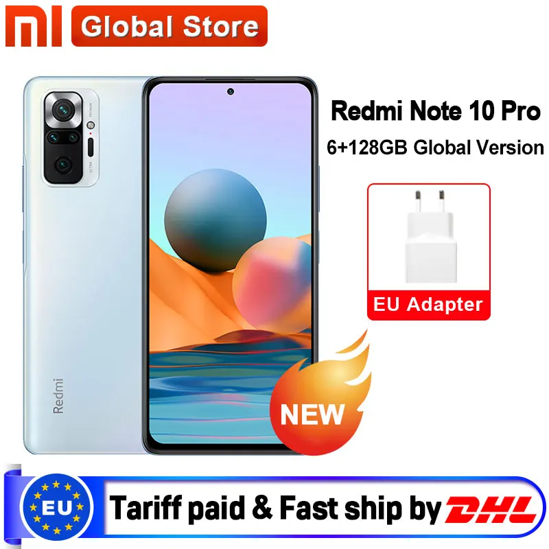 Глобальная версия смартфона Xiaomi Redmi Note 10 Pro 6 ГБ 128 ГБ Snapdragon 732G 108MP камера 120 Гц AMOLED дисплей|Смартфоны| | АлиЭкспресс - смартфоны