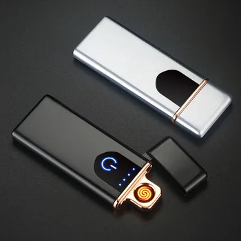 

New Dual Arc Plasma Cigarette Lighter Usb Rechargeable Touch Induction Screen Windproof Flameless Electronic Charger Lighter