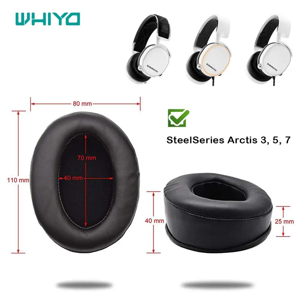 

Whiyo Soft Replacement EarPads for SteelSeries Arctis 3 5 7 Headset Sleeve Pillow Ear Pads Cushion Cover Earmuff