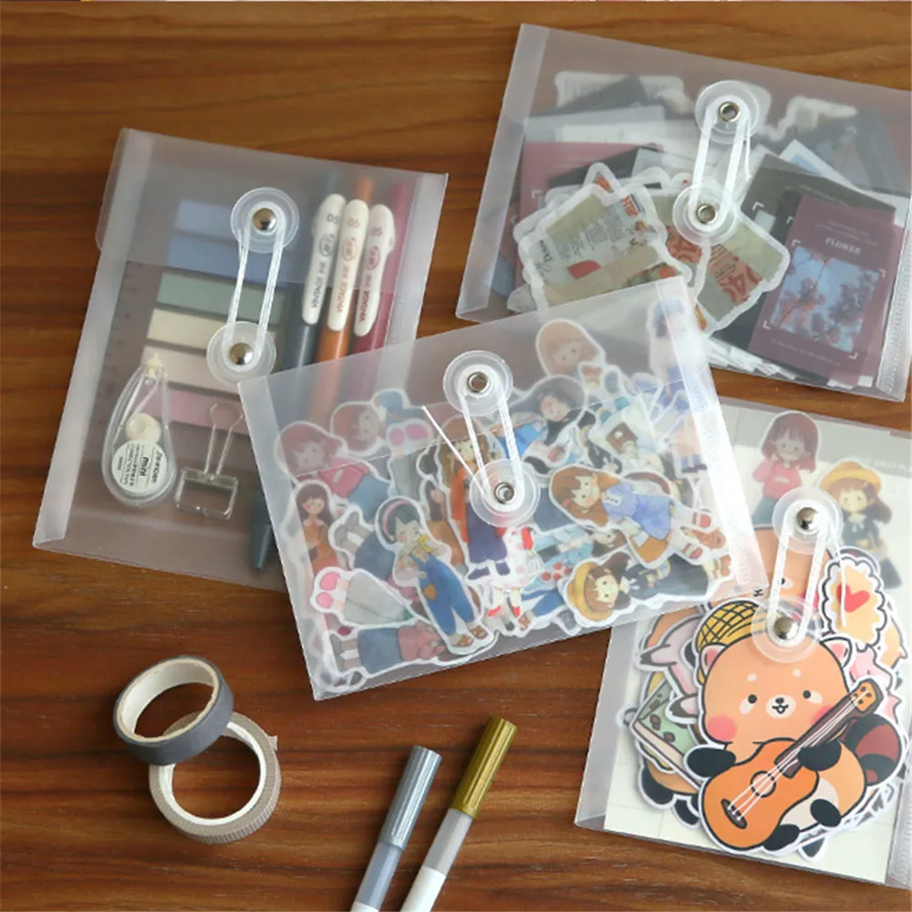 12pcs Pochette Plastique Docuent A6, Pochette Transparente Zippée