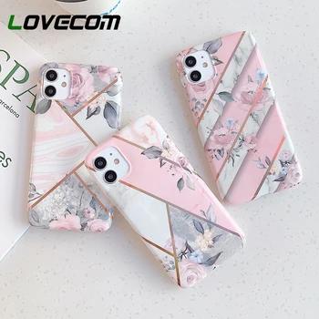 

LOVECOM Vintage Watercolor Flowers Phone Case For iPhone 11 Pro Max XR XS Max 7 8 Plus X Electroplated Soft IMD Back Cover Coque