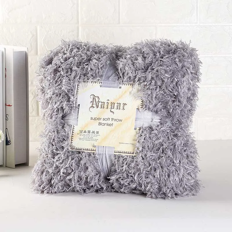 Мягкое меховое одеяло для кровати длинное пушистое ПВ бархатное покрывало на