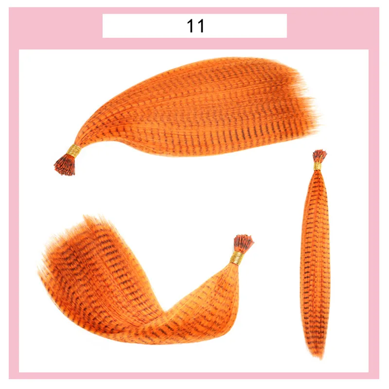 10 шт./упак. красочные очаровательные перья Наращивание волос длинные прямые парикмахерские принадлежности для перьев, пучков нарощенных волос - Цвет: orange