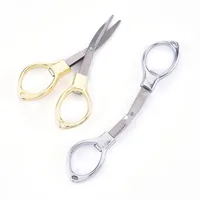 1Pcs Multifunction Stainless Steel Plastic Handle Foldable Scissors Portable Stationery Office DIY Tool Fishing Line Scissors 2