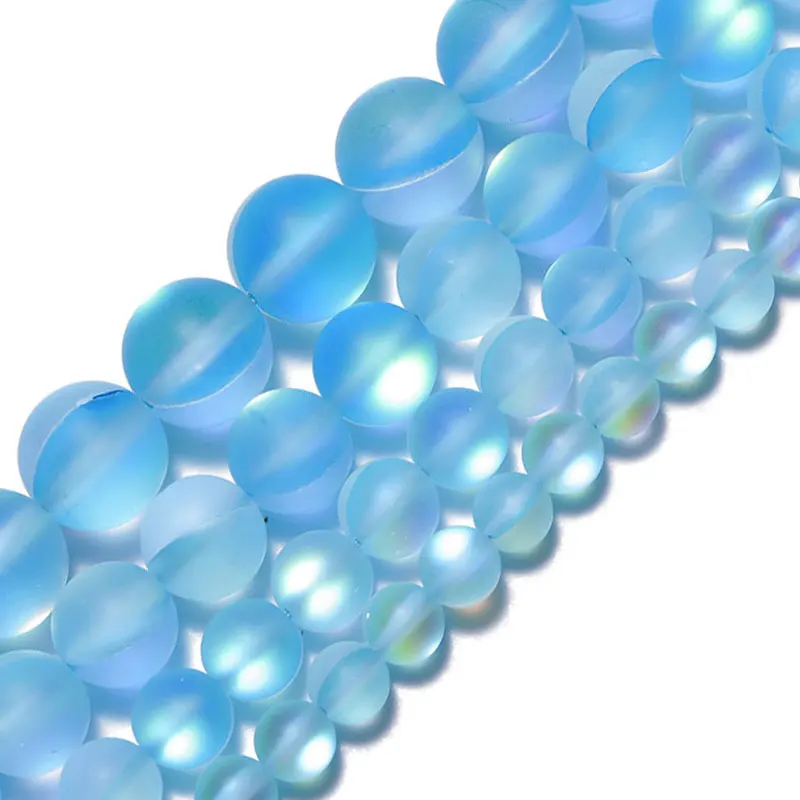 

Wholesale Matte Sky Blue Austrian Crystal Round Stone Beads Quartz Beads Suitable For DIY Bracelet Accessories 6 8 10 12mm