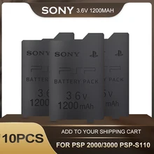 10 Uds 3,6 V SONY de litio de 1200mAh Pack de batería recargable para PSP2000 PSP3000 PSP 2000 3000 PSP-S110 consola reemplazo del Control de Mando