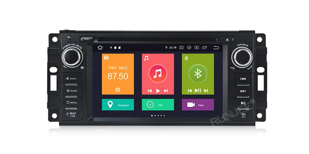 RUNJEE 6,2 дюймов gps навигация Android 9 PX6 автомобильный dvd-плеер для JEEP Патриот Компас/DODGE Journey/Chrysler Sebring BT