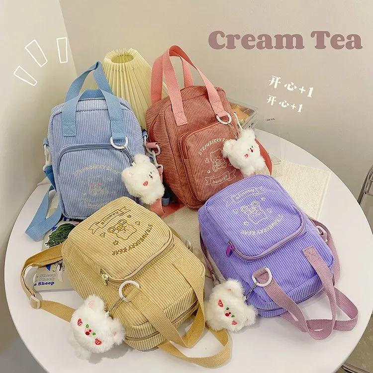Winter Neue 2021 Itabag Mädchen Hohe Schule Student Cord Umhängetaschen Für Frauen Handtaschen Cartoon Stickerei Schulter Tasche