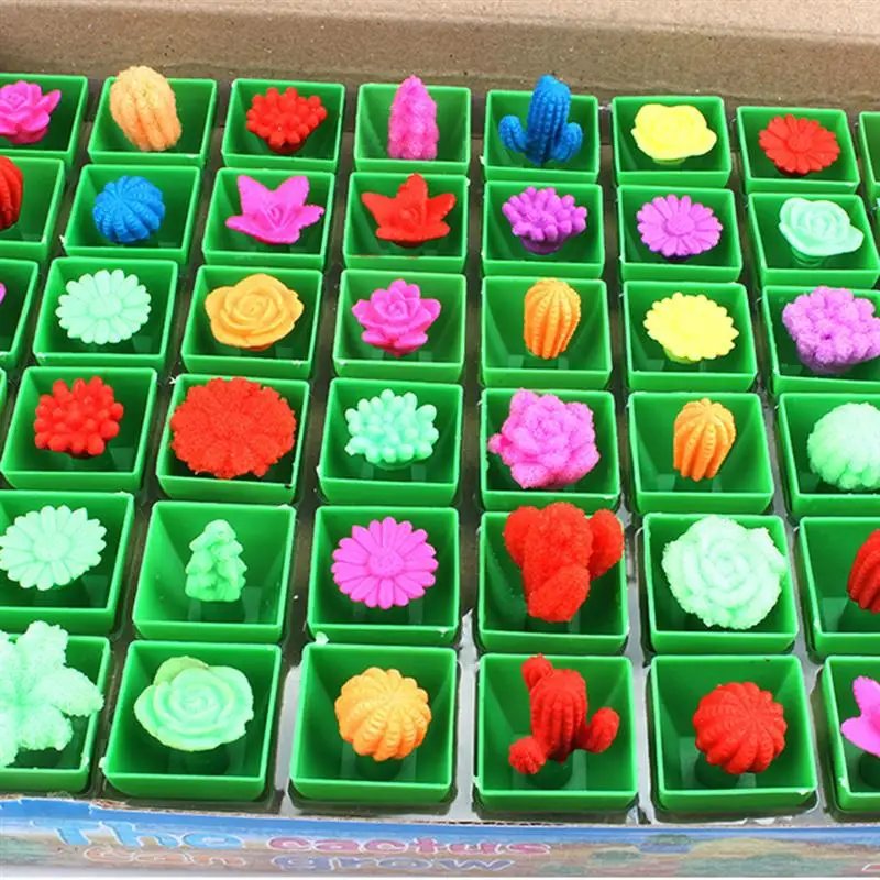 48pcs Expanded Flower Pots Creative Plants Toys Soaking Water Expansion New Exotic Growing Toys Party Favors Fun Toy for Kids