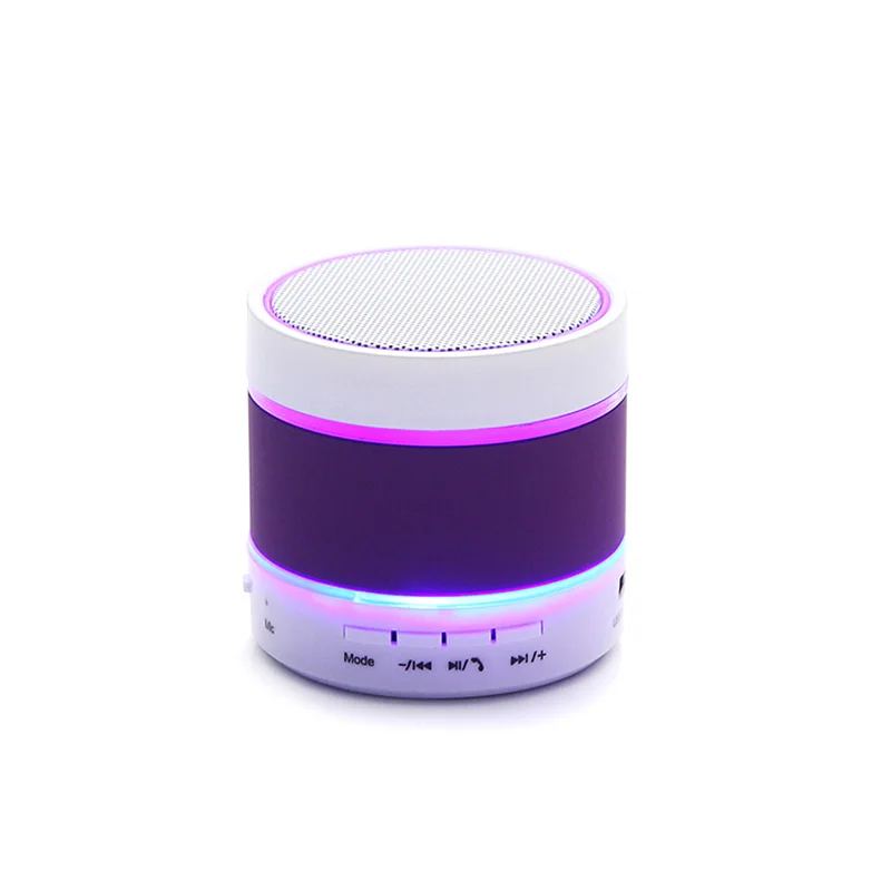 Purple S09 беспроводной Bluetooth динамик сабвуфер Hands Free мини Altavoces Поддержка TF карта светодиодный Колонка Altavoz с функцией Bluetooth аудио приемник - Цвет: Purple