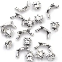 

2 Sets Frog End Beads Caps Metal Silver Tone Jewelry Making DIY Findings Charms 24x9mm