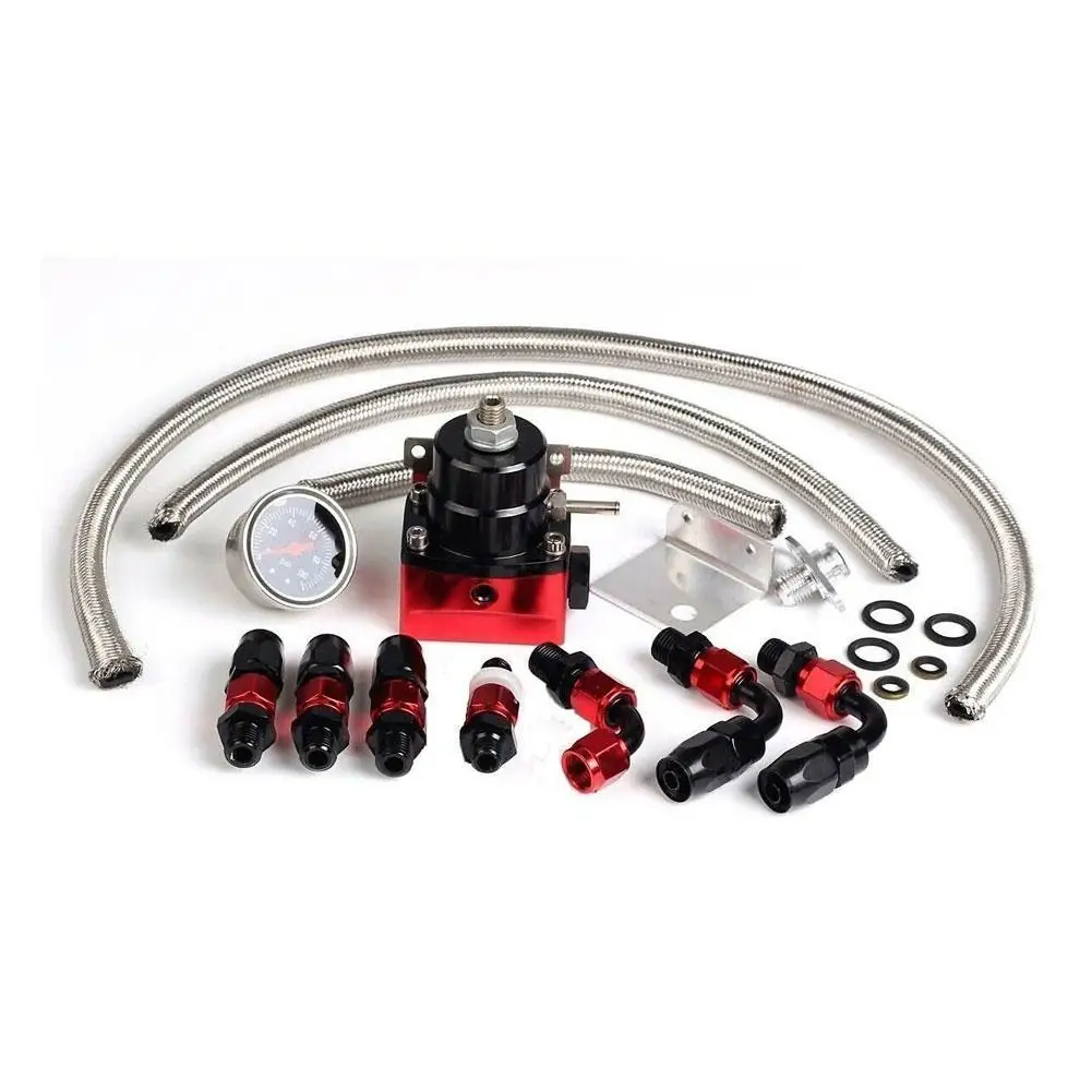 

Yiwa Universal Adjustable Fuel Pressure Regulator Oil Gauge PSI Adjustment Car Modified Power Fuel Booster Set