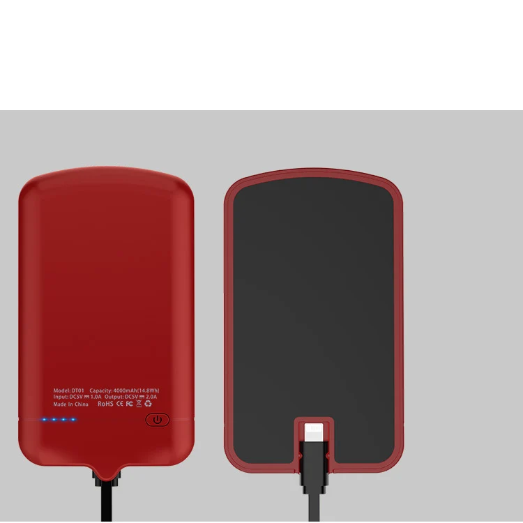 Внешний аккумулятор Nanotechnology 4000mAh Портативная зарядка Powebank 4000mAh внешнее зарядное usb-устройство для аккумулятора для Xiaomi Mi 9 8 iPhone - Цвет: Red-Micro