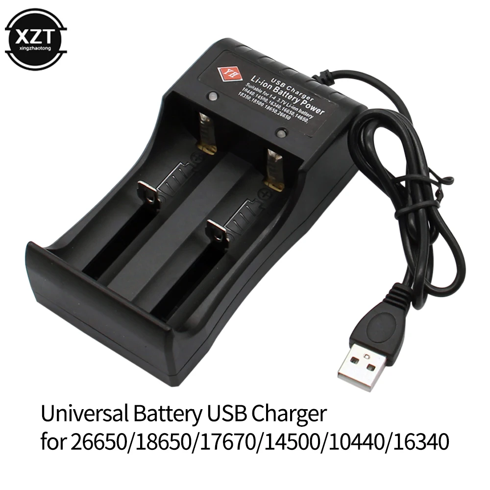 Batteria Universale A 1 / 2 Slot Caricabatterie Usb Da 3.7V Caricabatterie Intelligente Per Batterie Ricaricabili Li-Ion Nimh 18650 26650 14500 17670