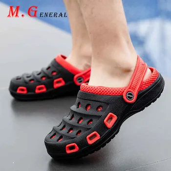 

Fashion Clogs Men's Shoes Platform Men Sandals Casual Garden Summer Shoes Breathable Hole Men's Slippers Outdoor Jelly Shoe C34