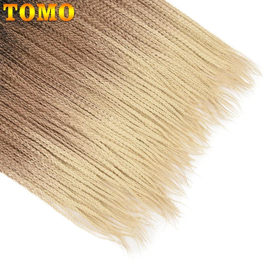 TOMO Synthetic Crochet Hair Box Braids 22Roots Colored Braiding Hair Extensions 24Inch Rainbow Ombre Crochet Braids Pink Red crochet hair extensions