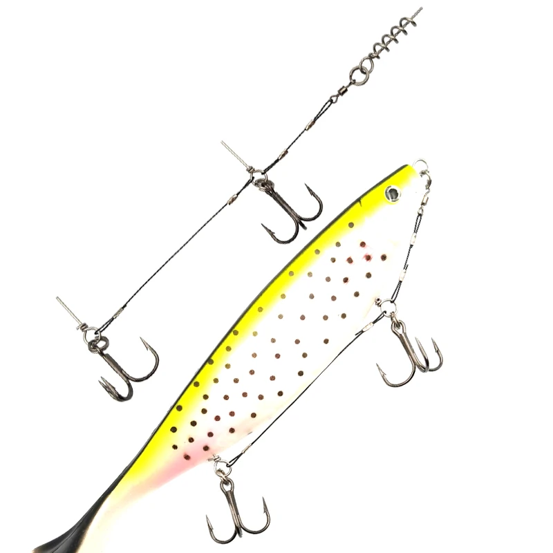 Lunker stinger крючки rig мелководье невесомая Щука муски Мягкая приманка shad Приманка из нержавеющей стали проволока винт центр штифт flexhead