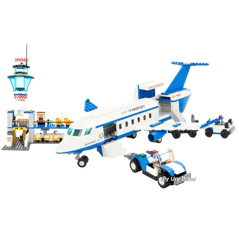652 шт GUDI 8912 Fit City Aircraft Terminal Car Set Мини фигурки Обучающие строительные блоки DIY