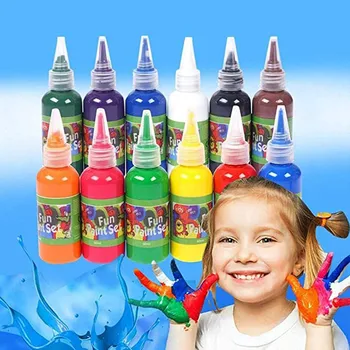 

12 Color 720ml Non Neon Washable Finger Paints Set Liquid Watercolor Paint