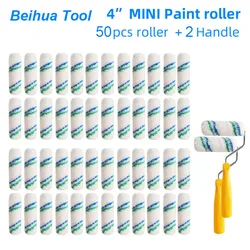 52-Piece Mini Paint Roller Brush Set with Handles for Wall and Corner Painting (52pcs set)