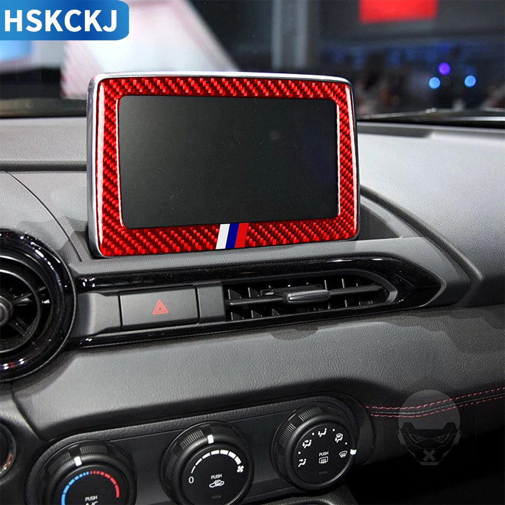 For Mazda MX 5 ND Miata Roadster 2016+ MX5 Carbon Fiber Sticker Dashboard GPS Navigation Screen