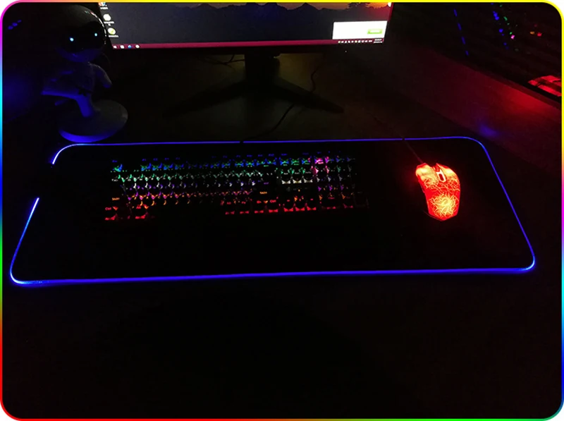 RGB светящийся игровой коврик для мыши цветной Большой светящийся USB светодиодный с расширенной подсветкой Клавиатура PU нескользящий коврик для одеяла