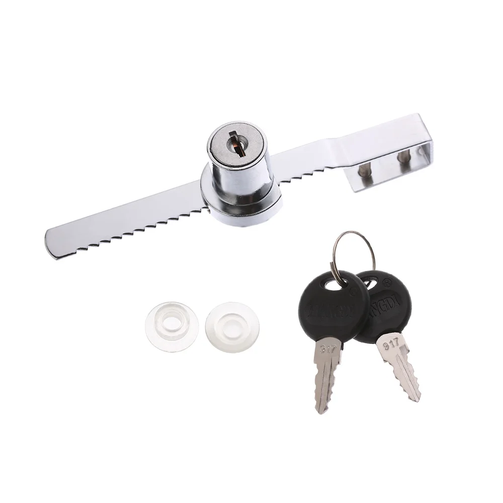 Cupboard Locks Showcase Display Sliding Glass Door Lock For Cabinet + 2 Keys Locksmith Supplies Hardware Accessories | Обустройство