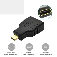 Adaptateur micro-hdmi vers HDMI plaqué or 1080P Mini Micro HDMI mâle vers adaptateur d'extension de câble femelle HDMI Standard(China)