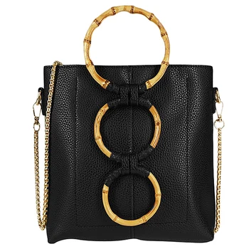 

New Ring Bamboo Handle Chain Ladies Shoulder Bag Messenger Bag Handbag