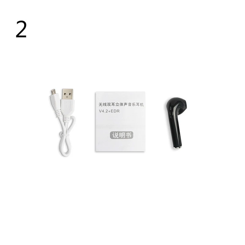 2 I7 Bluetooth 4,2, наушники TWS, спортивные мини-наушники в коробке, наушники с громкой связью, беспроводные наушники, Bluetooth наушники, стерео наушники с - Цвет: 2