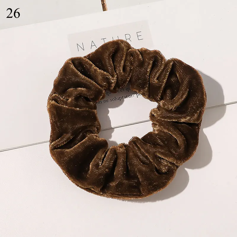 Winter Shiny Velvet Scrunchies Candy Color Soft Girls Hair Rope Hair Accessories Rubber Band Elastic Hair Bands Ponytail Holder mini hair clips Hair Accessories