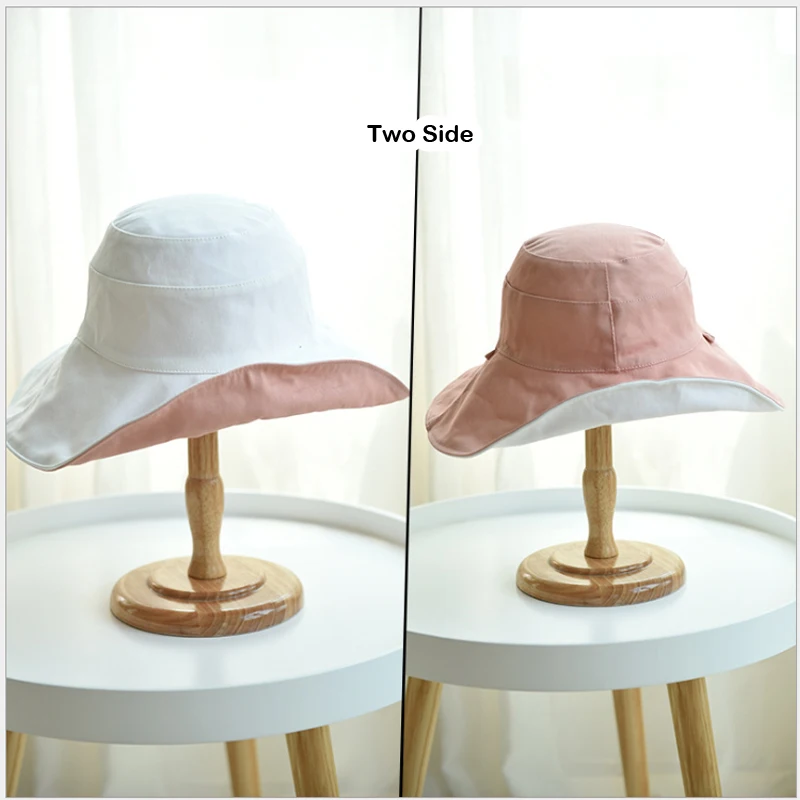 

Summer Bucket Hats Women Men's Panama Hat Double-sided Wear Fishing Hat Fisherman Cap for Girls