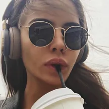 Роскошное винтажное зеркало брендовые дизайнерские женские солнцезащитные очки/мужские классические круглые уличные солнечные очки UV400 Oculos De Sol Gafas