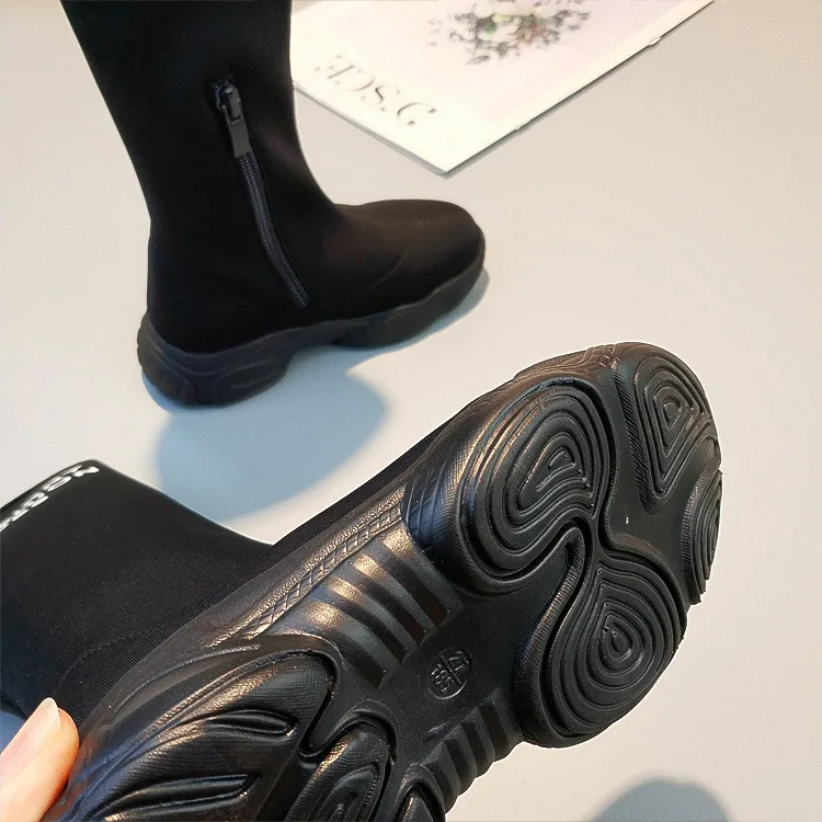 Новая Осенняя спортивная обувь для маленьких девочек детская брендовая черная обувь детская повседневная обувь мягкие ботинки высокие ботинки для мальчиков модные ботинки
