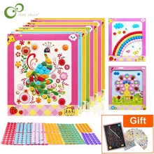 4 шт., Детские DIY наклейки для кнопок, игрушки для рисования, ручная работа, школа, искусство, класс, живопись, рисование, ремесло, набор для детей, ранние образовательные GYH